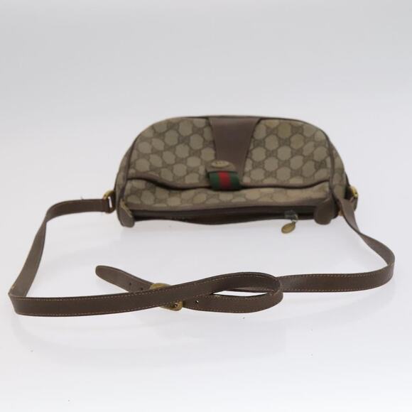 GUCCI GG Supreme Shoulder Bag Pvc Leather Beige Green Red - Picture 7 of 16